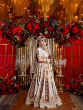 Ivory Kadhi Silk Lengha