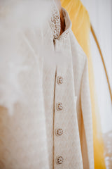 White Brocade Sherwani