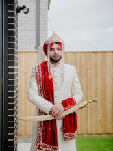 White Brocade Sherwani