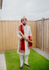 White Brocade Sherwani