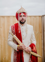 White Brocade Sherwani