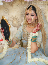 Powder Blue Anaarkali with Lengha Set