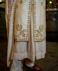 Soft Baby Pink Pure Silk Sherwani