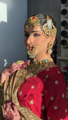 Maroon Garara Set with Golden Dupatta