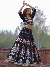 Black Georgette Lengha Set