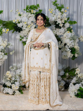 White Crepe Garara Suit