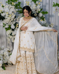 White Crepe Garara Suit