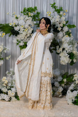 White Crepe Garara Suit