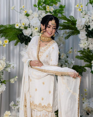 White Crepe Garara Suit