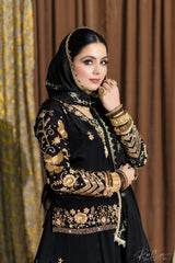 Black Crepe Lengha with Kurti