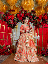 Rust Shimmer Tissue Lengha