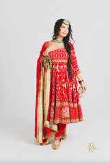 Red Anarkali with Salwaar