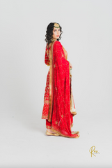 Red Anarkali with Salwaar