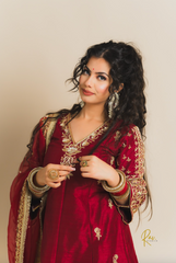 Maroon A-Shape Salwaar Suit
