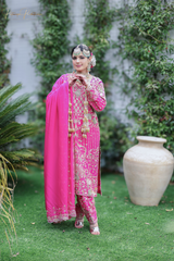 Magenta Silk Salwaar Suit