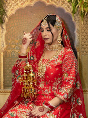 Red Silk Salwaar Suit
