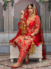 Red Silk Salwaar Suit