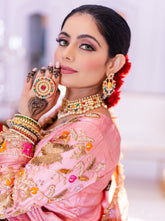 Pure Laam Tissue Baby Pink Kurti Lengha