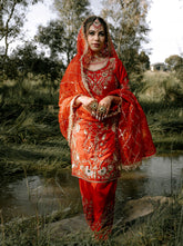 Silk Blood Red Salwar Suit