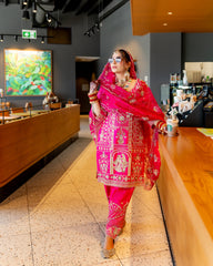 Magenta Silk Salwaar Suit