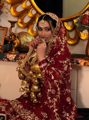 Black Tone Maroon Pakistani-Style Gharara Set