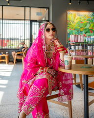 Magenta Silk Salwaar Suit