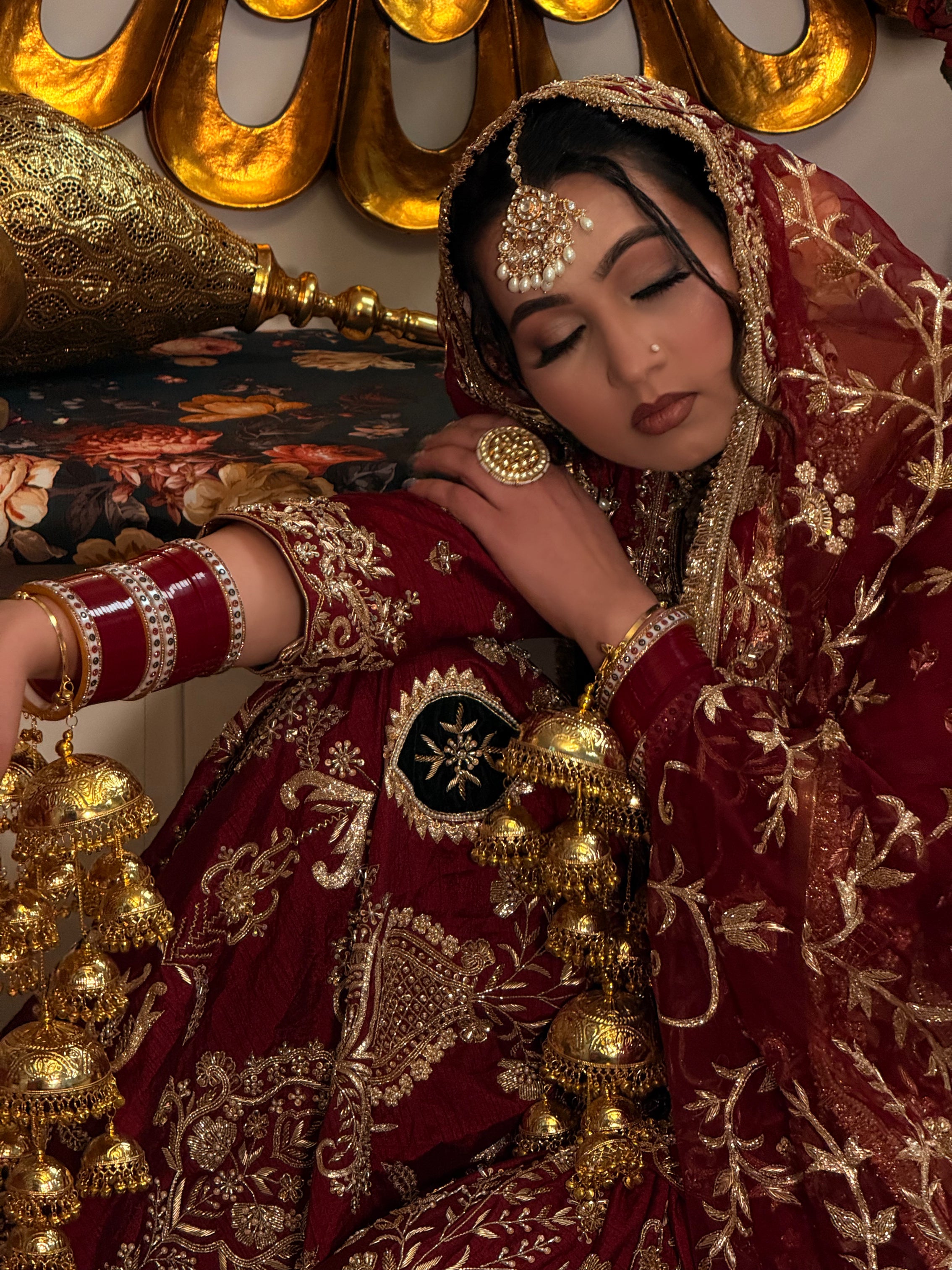 Black Tone Maroon Pakistani-Style Gharara Set