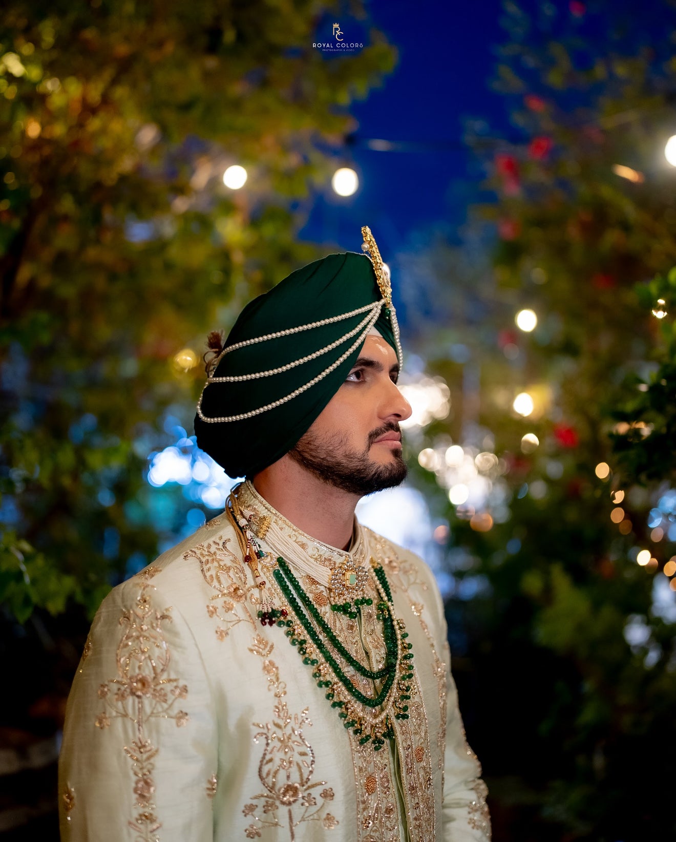 Lime Green Pure Silk Sherwani