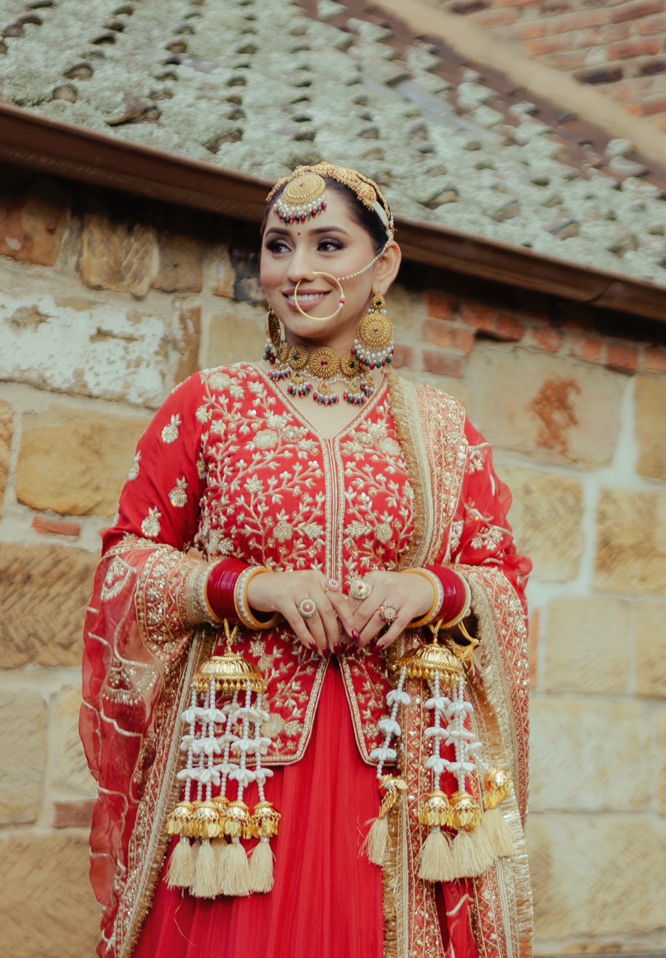 Red Kurti Lengha