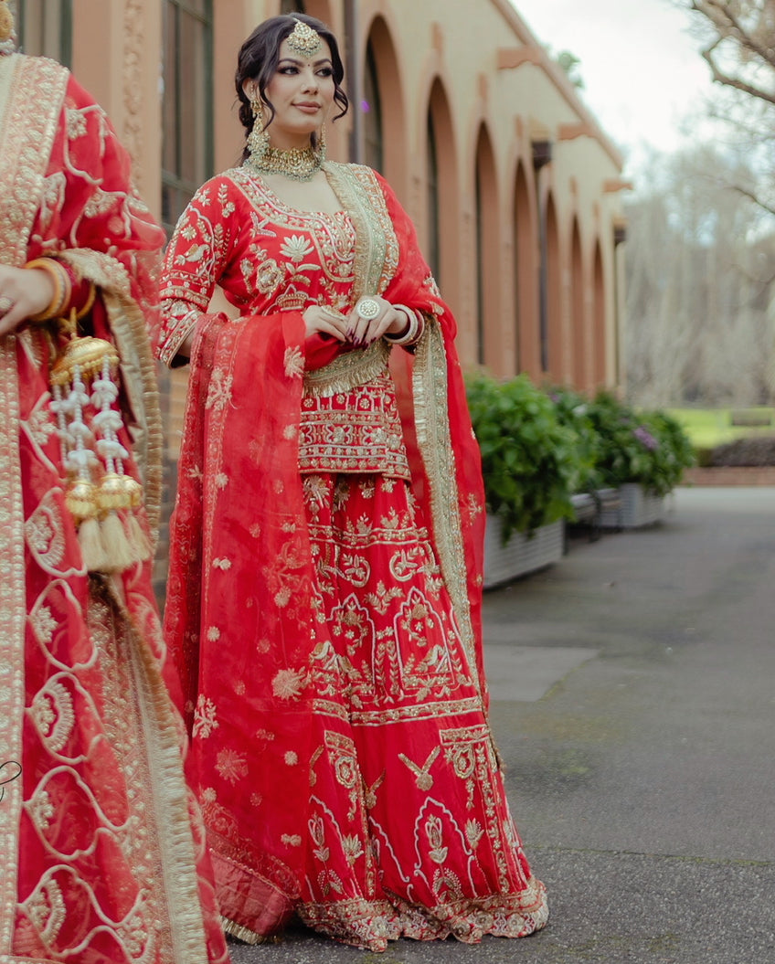 Red Sharara Suit