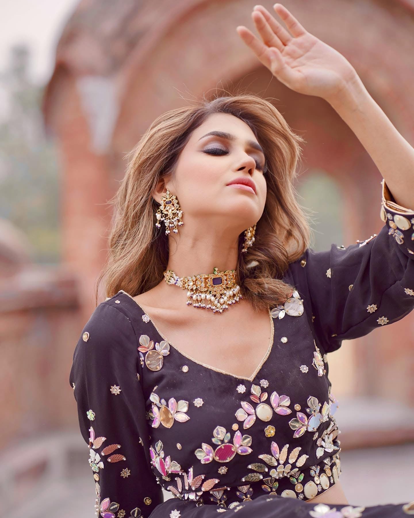 Black Georgette Lengha Set