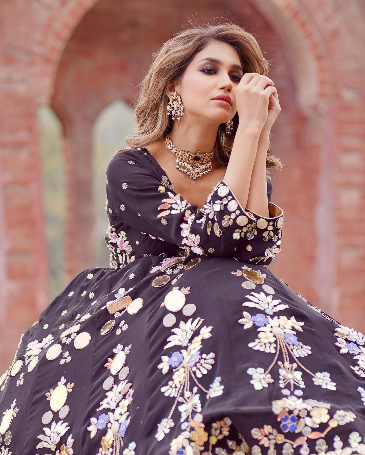Black Georgette Lengha Set