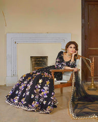 Black Georgette Lengha Set