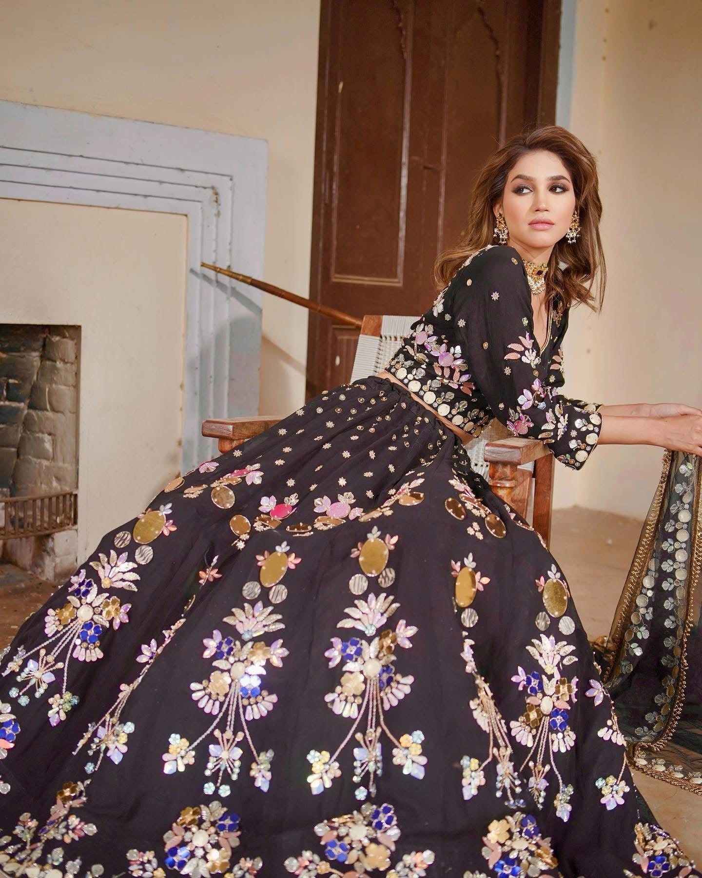 Black Georgette Lengha Set