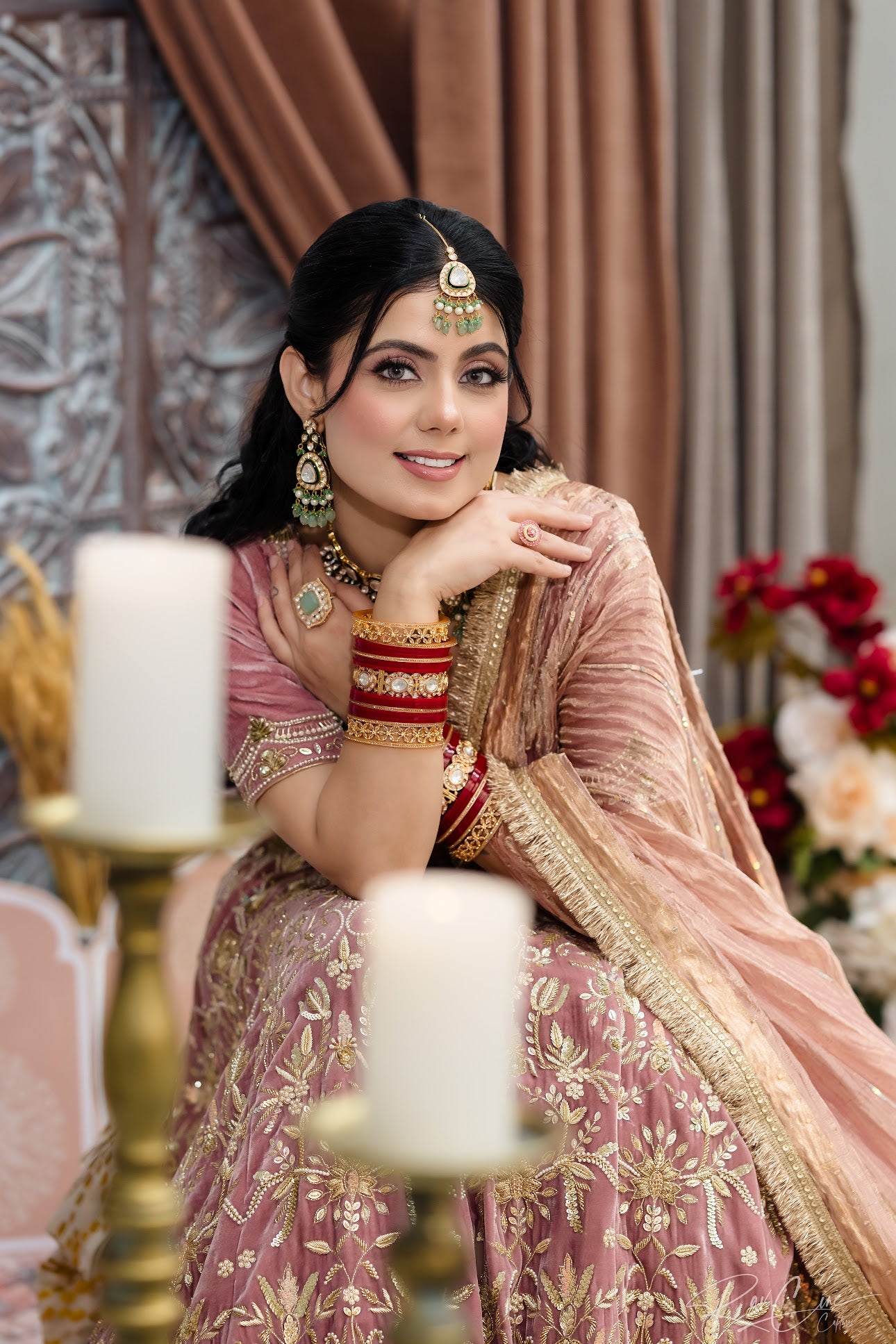 Lavender Velvet Lengha Set