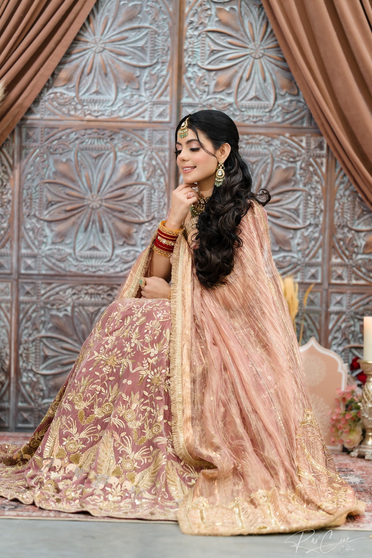 Lavender Velvet Lengha Set