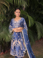 Midnight Blue Velvet Salwar Suit