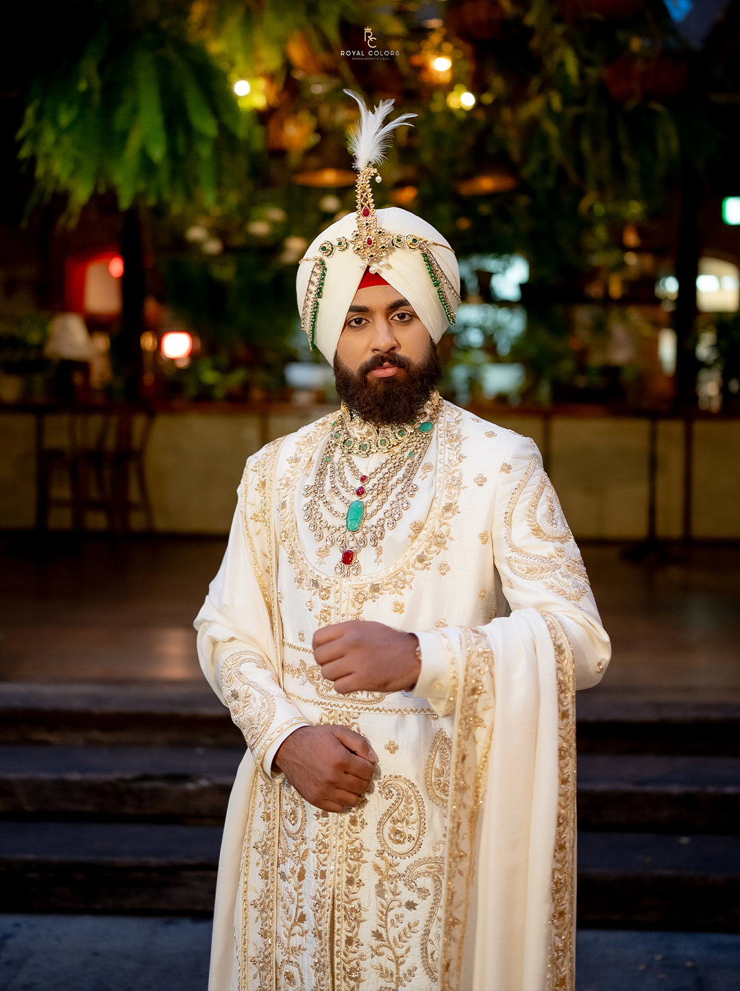 Off-White Raw Silk Angrakha Sherwani