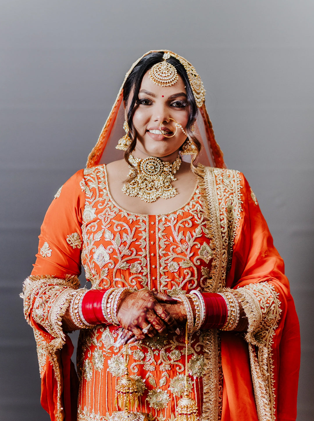 Rust Orange Silk Garara Set