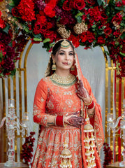 Rust Shimmer Tissue Lengha