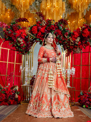 Rust Shimmer Tissue Lengha