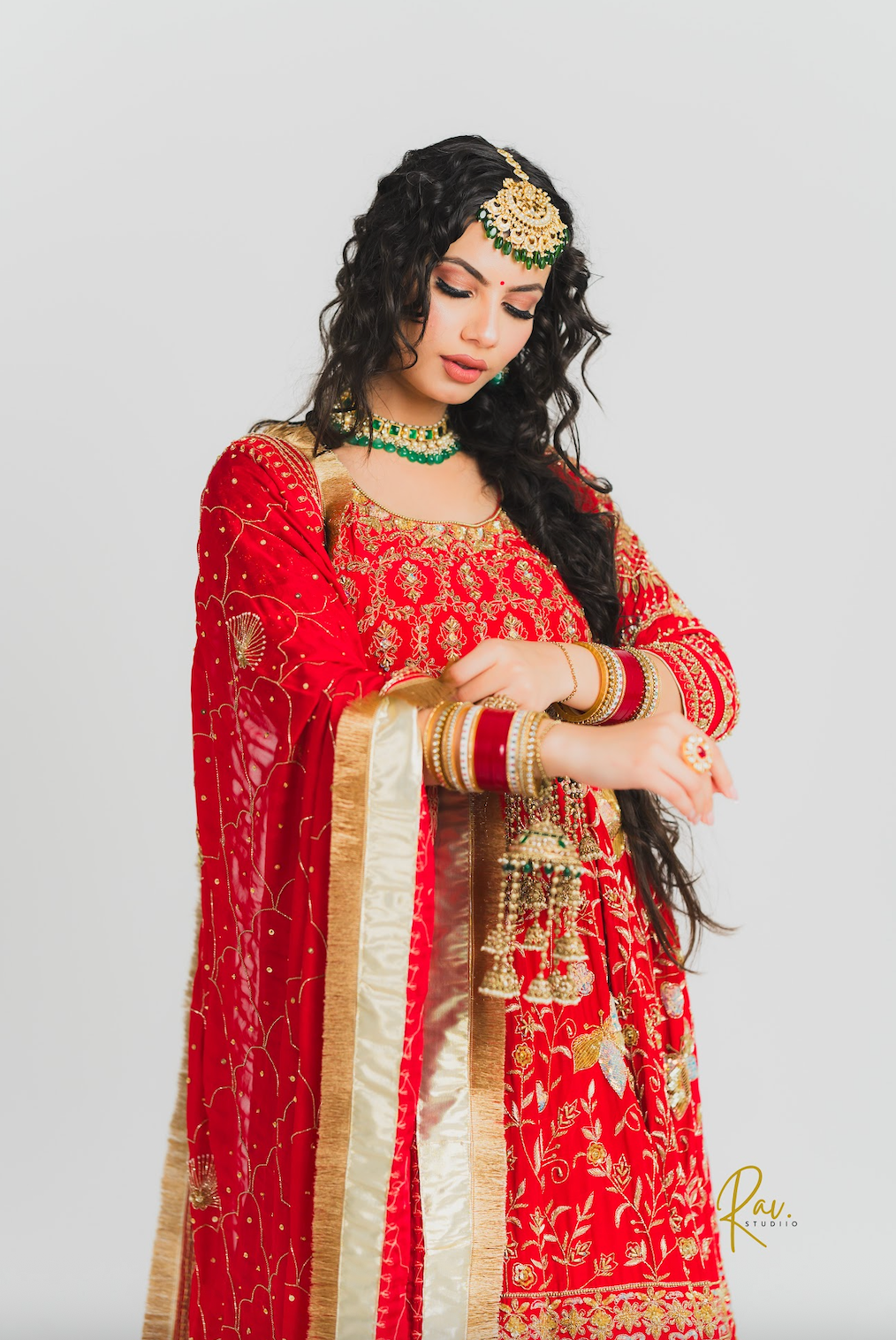 Red Anarkali with Salwaar