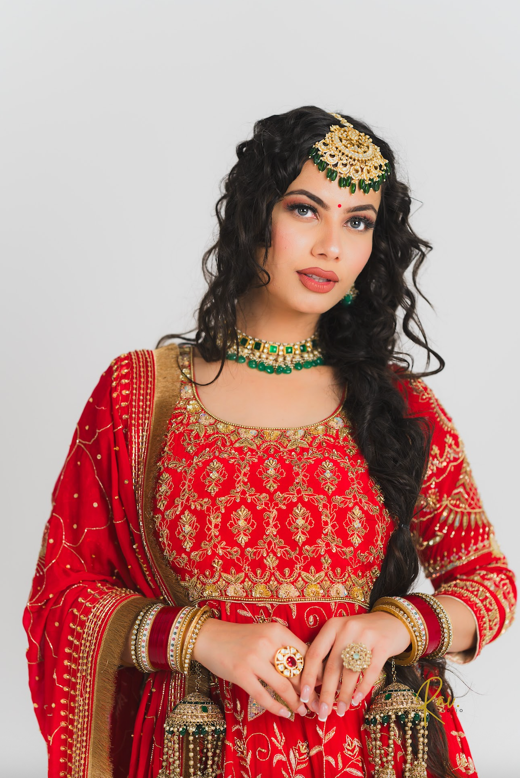 Red Anarkali with Salwaar