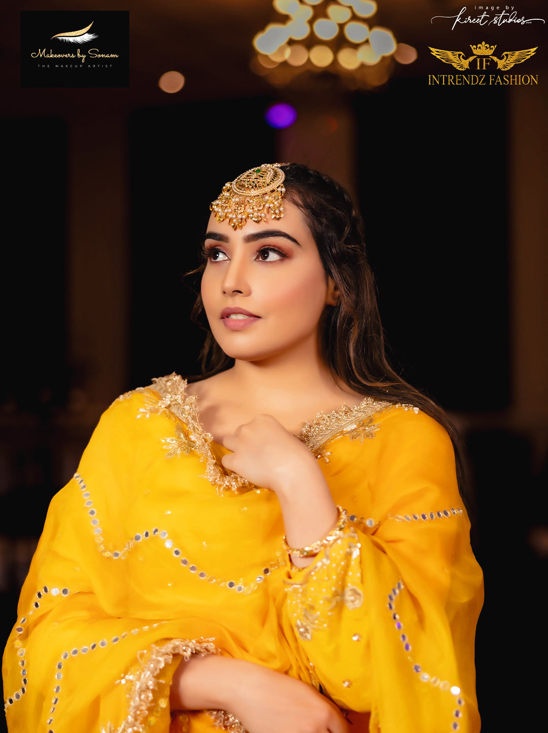 Yellow Crepe Sharara Set