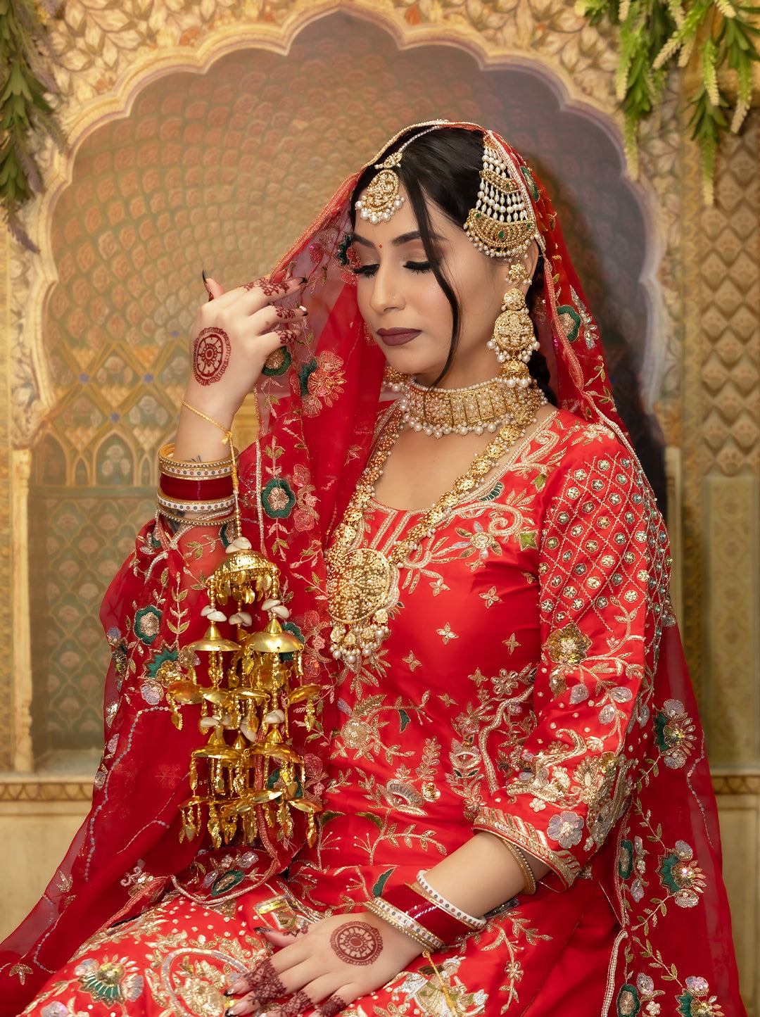 Red Silk Salwaar Suit