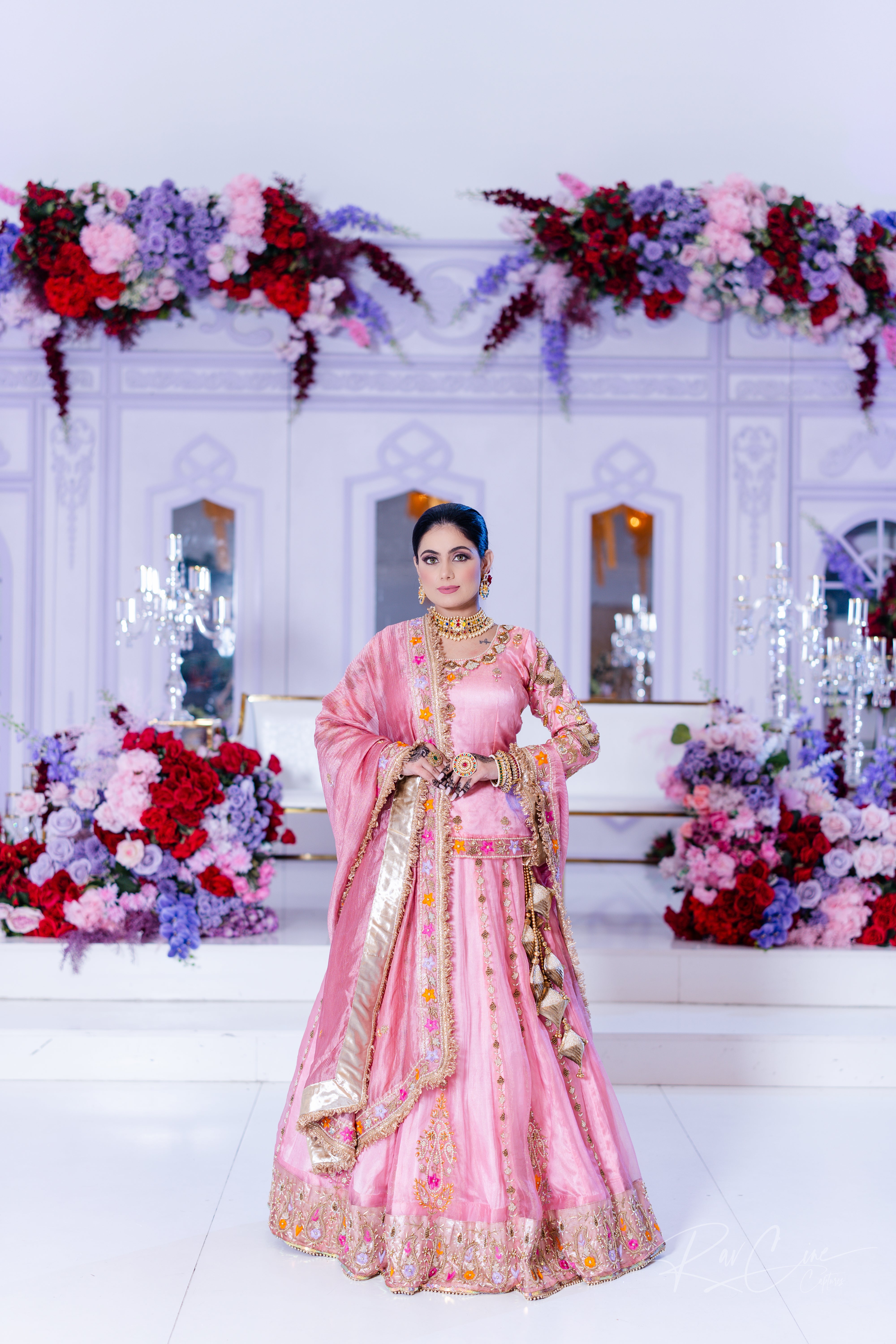 Pure Laam Tissue Baby Pink Kurti Lengha